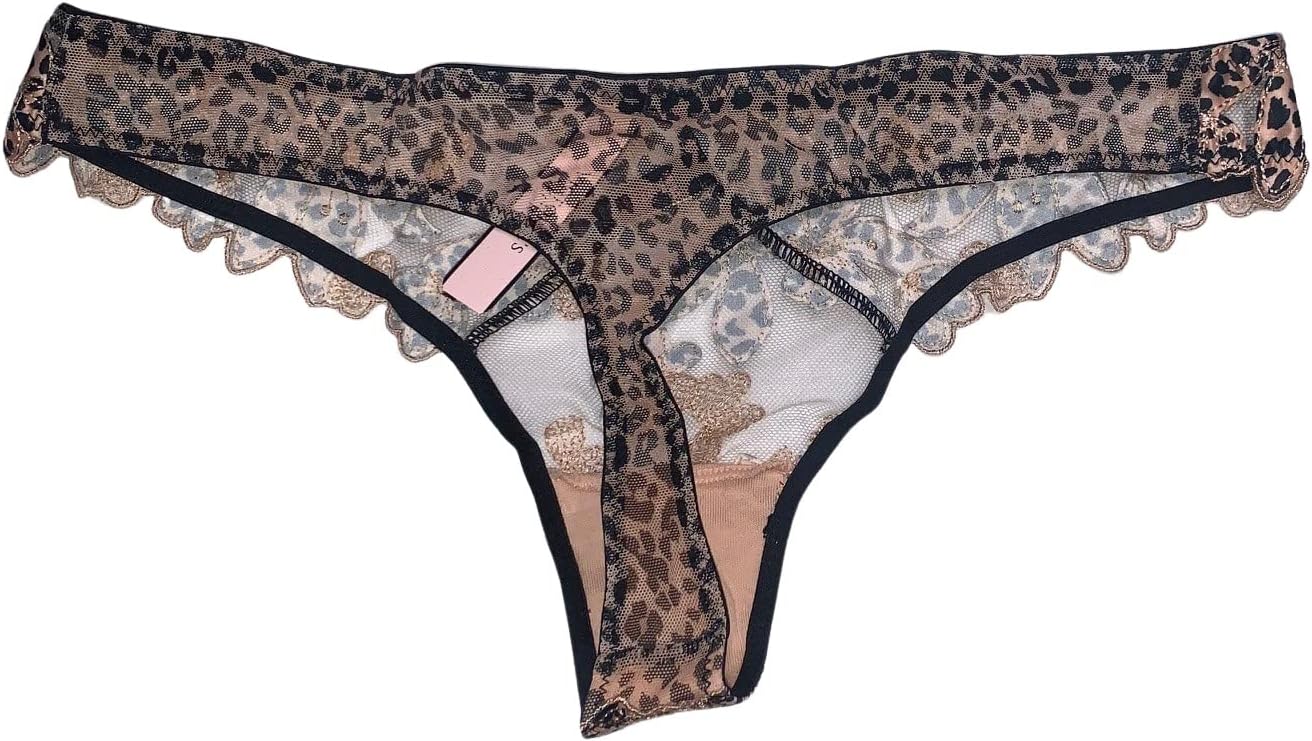 Victoria's Secret Трусики-танга с цветочной вышивкой, цвет Leopard — фото 2