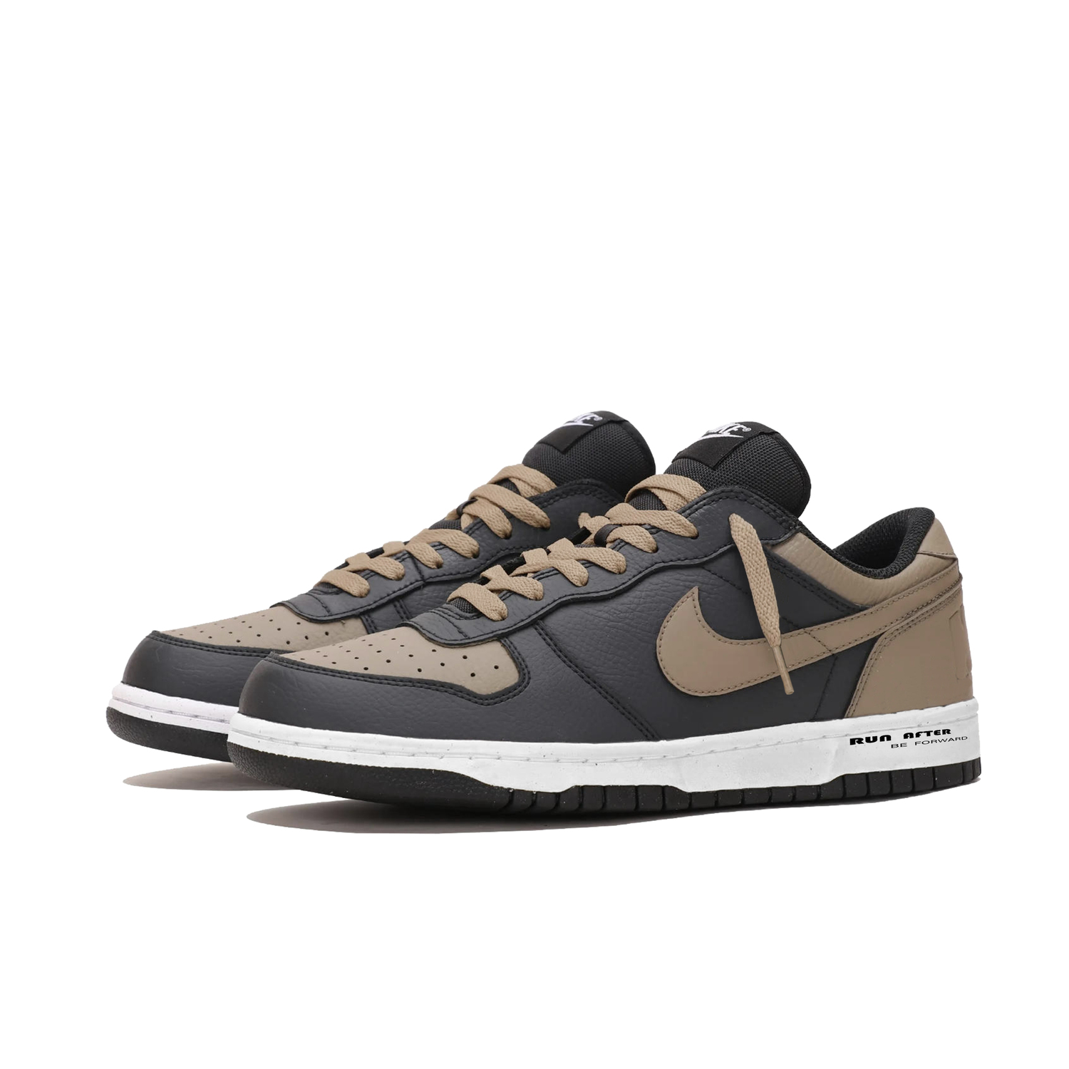 Nike Мужские износостойкие низкие скейтбордные кроссовки Big Mocha Chocolate, черный с коричневым рисунком — фото 4