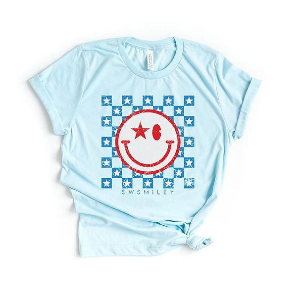 

Футболка SWSmiley с клетчатым патриотическим принтом Simply Sage Market, Ice Blue, Зеленый, Футболка SWSmiley с клетчатым патриотическим принтом Simply Sage Market, Ice Blue