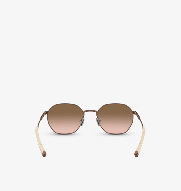 Солнцезащитные очки Bc2004St Sartorial Sunset в круглой оправе из титана с покрытием из розового золота Brunello Cucinelli, коричневый — фото 4