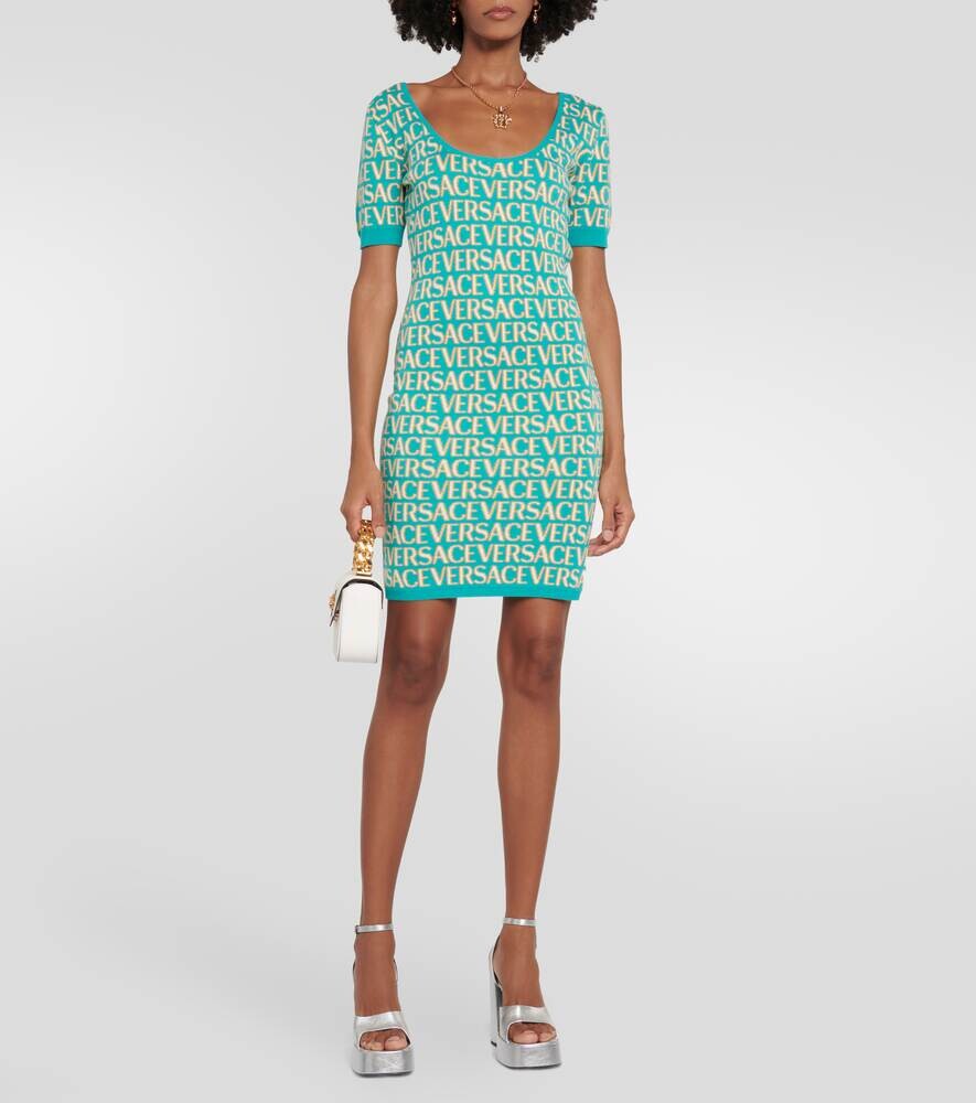 Мини-платье Versace Allover с интарсией VERSACE, разноцветный — фото 2