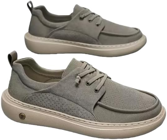 

Мужские повседневные туфли без шнурков, модные кроссовки, сетчатые теннисные ходовые обувь, удобные, дышащие, легкие, противоскользящие Hhhchpm, серый