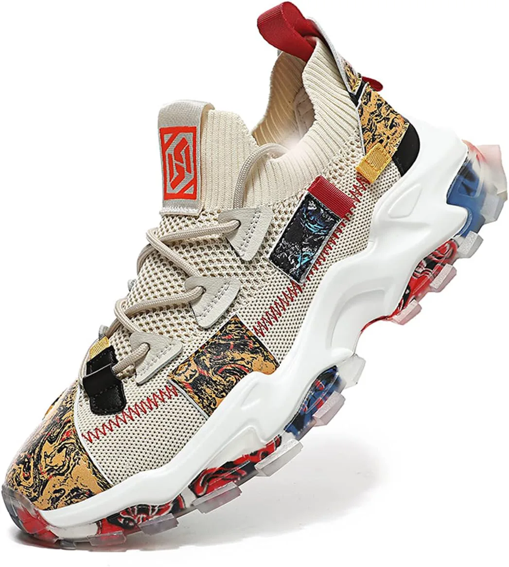 

Мужские спортивные кроссовки GSIGUL, дышащие, противоскользящие, для бега, тренажерного зала, тенниса, ходьбы и джоггинга, бежевый