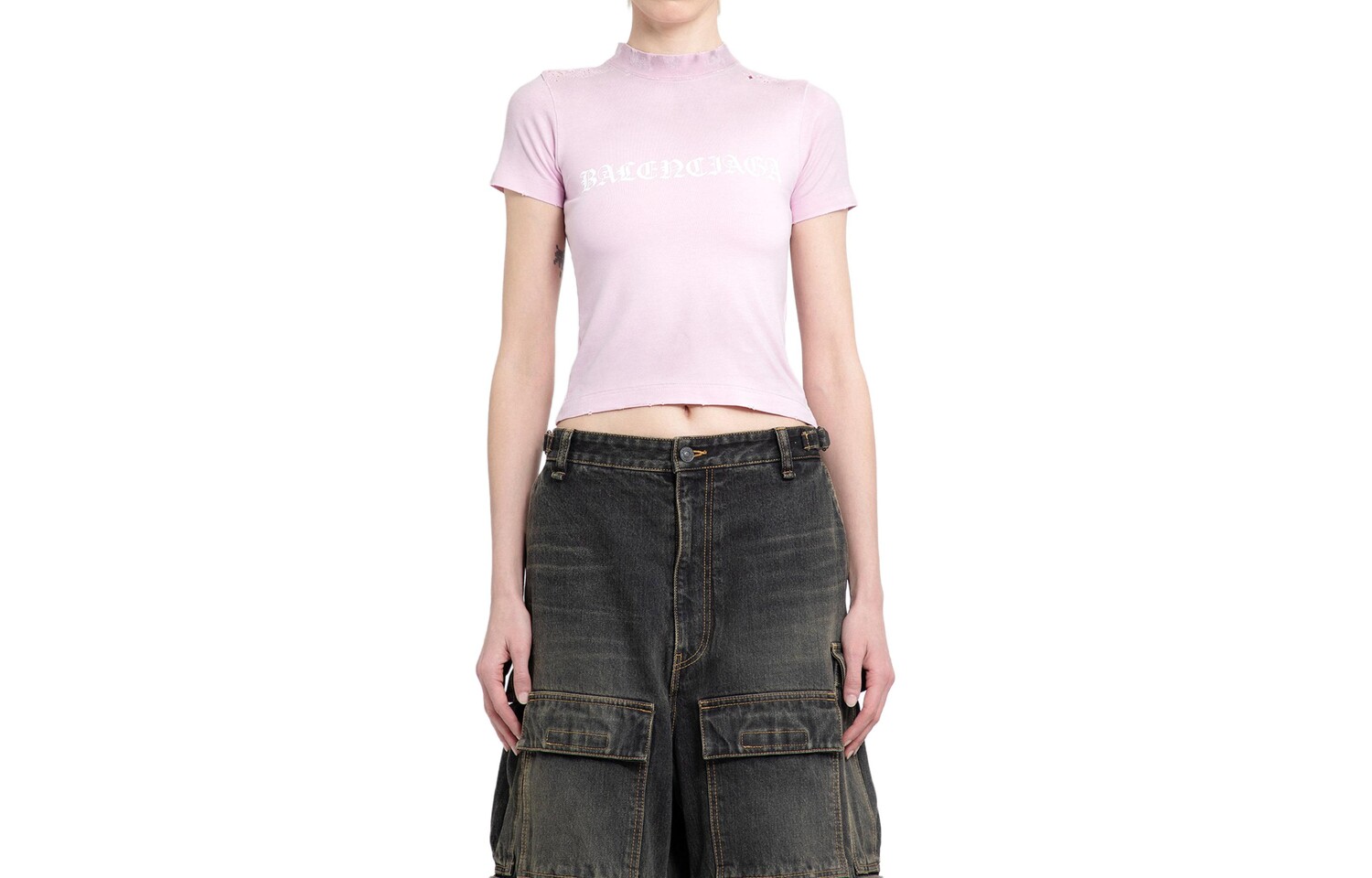 

Футболка женская Balenciaga короткая, розовый
