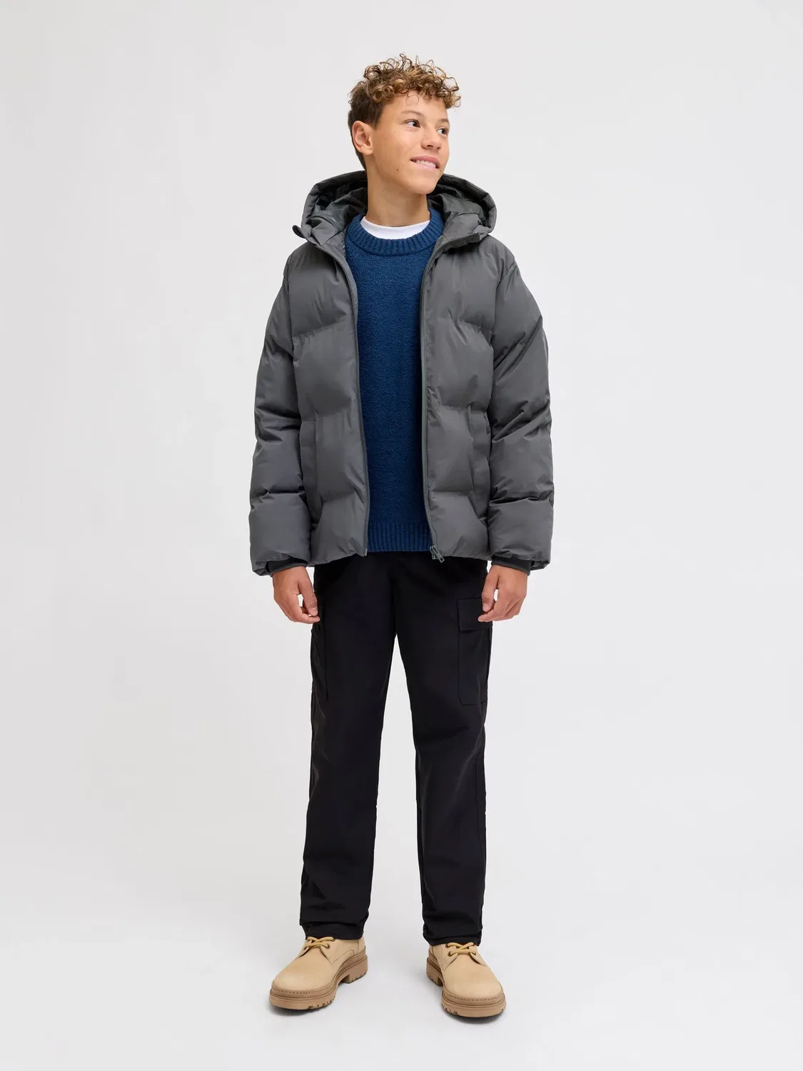 Стеганая куртка утепленная JACK & JONES Junior, асфальт — фото 4