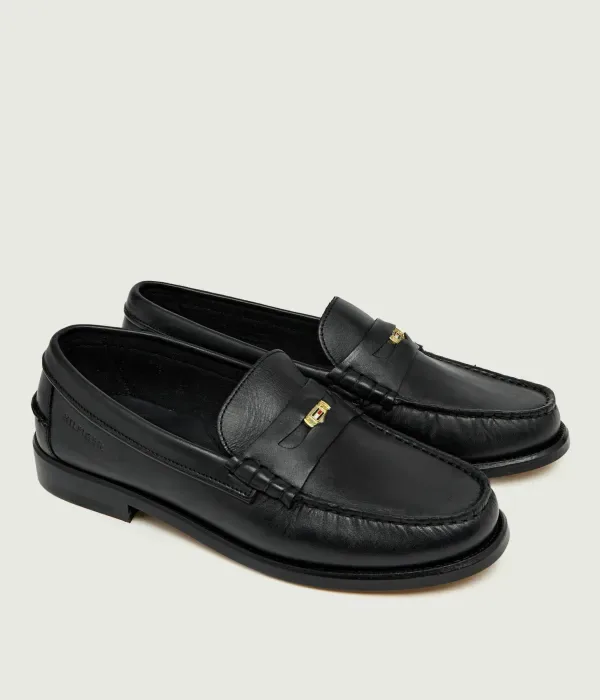Кожаные лоферы Penny Crust Tommy Hilfiger, черный — фото 3