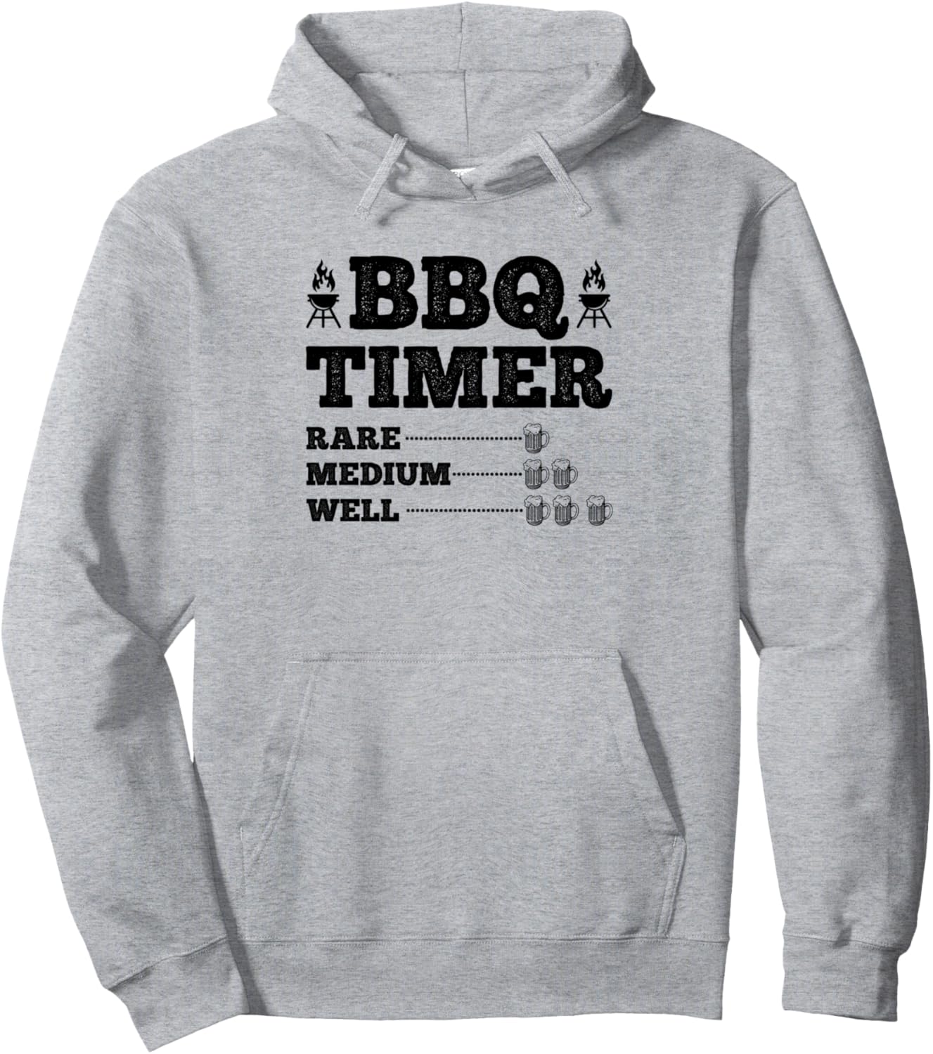 

Таймер для барбекю, прожарка Rare, Medium Well, напитки BBQ и пиво, толстовка BBQ Chef Barbecue Chef & Beer Lover Grilling Chef, серый
