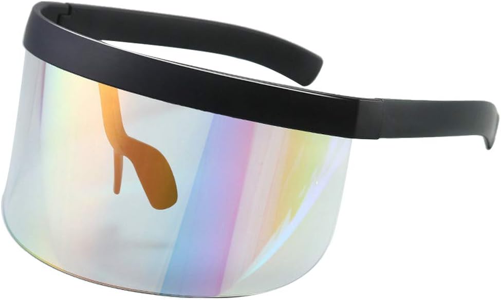 

Солнцезащитные очки COTIA в футуристическом стиле, увеличенного размера, с плоским верхом, зеркальными монолинзами, оправой песочного цвета, диаметром 166 мм, Black Frame &Multicolor