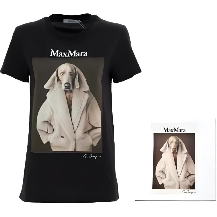 

Футболка с круглым вырезом и графическим принтом MaxMara, черный