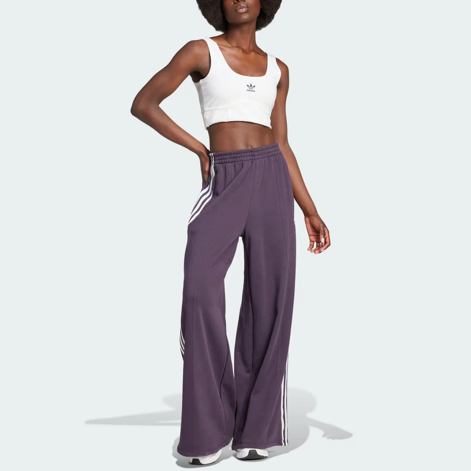 Adidas Originals Adicolor FW24 широкие джоггеры повседневные брюки женские dark purple — фото 4