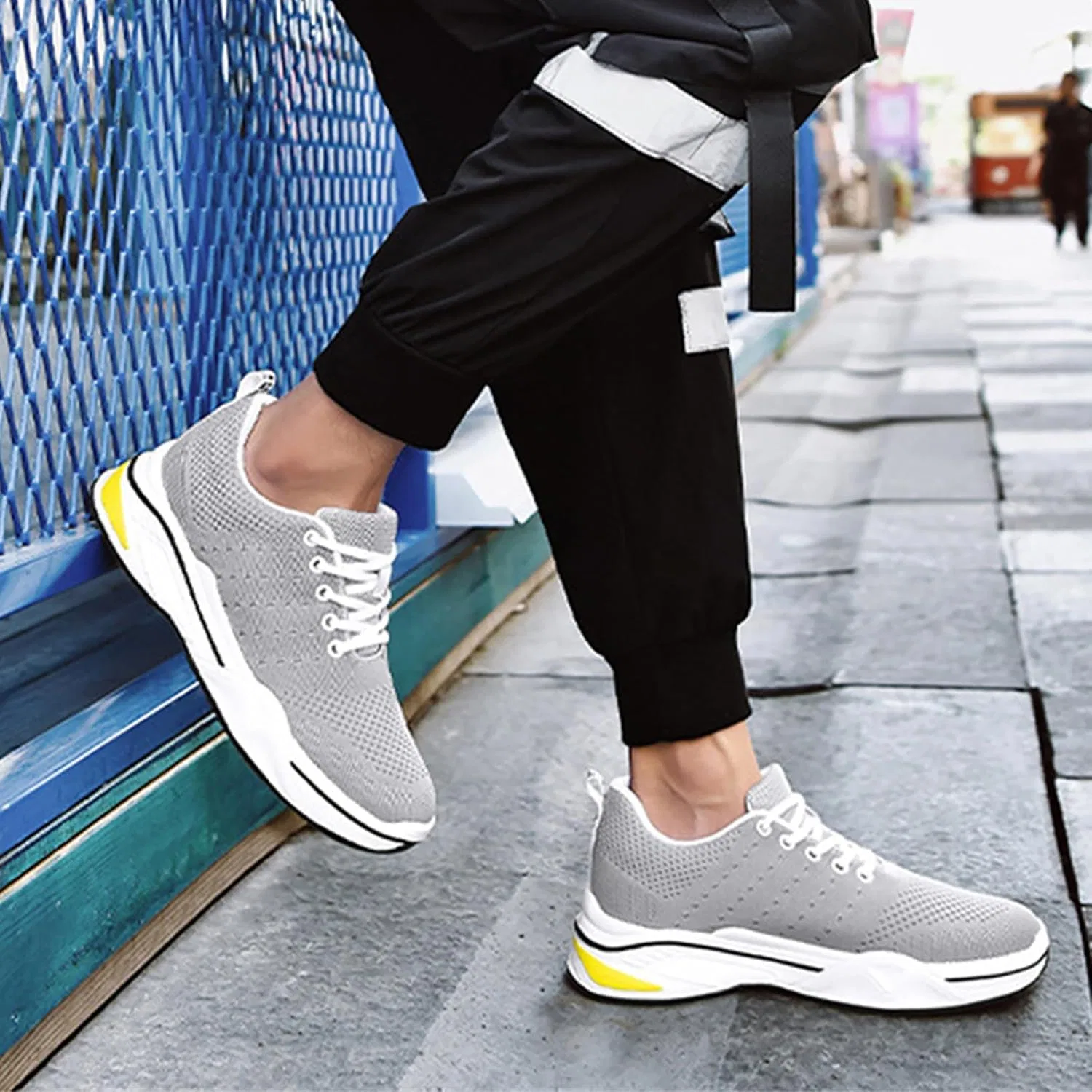 Кроссовки 2026 Schuhe Herren mit Erhöhungen fr Herren, 6/8/10 cm, Unisex, höhenverstellbar, lässige Mesh-Schuhe Erhöhungen, rutschfeste, atmungsaktive Turnschuhe Schnrschuhe (3) Generic, Grau — фото 3