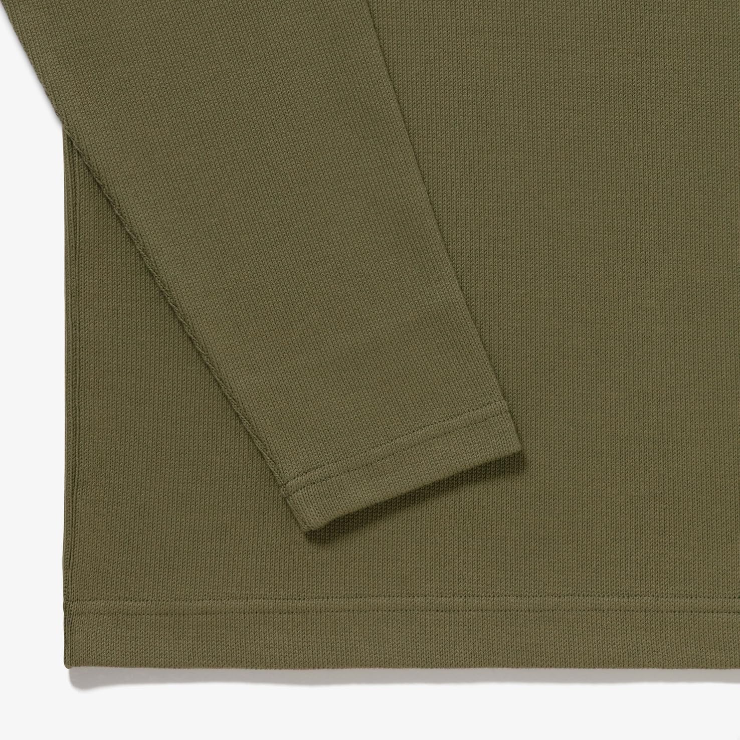 Мужская футболка Lacoste (официальная) из плотного трикотажа с длинным рукавом, зеленый — фото 4