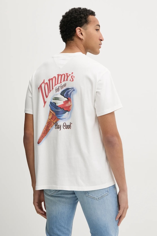 

Хлопковая футболка Tommy Jeans, бежевый