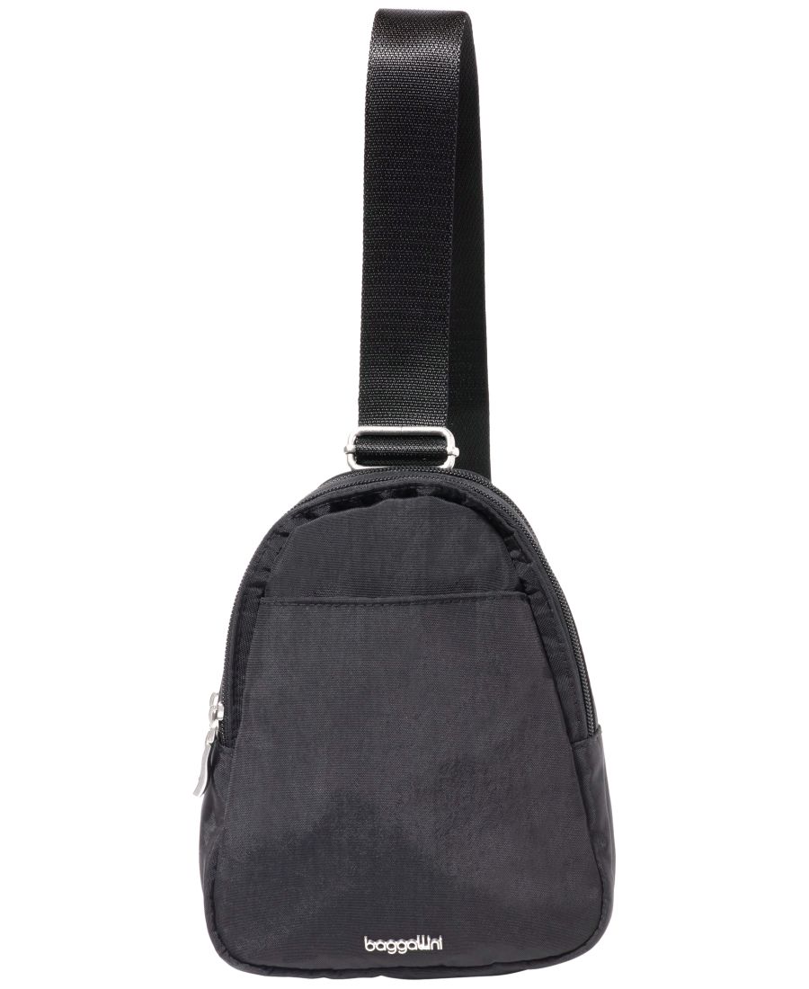

Миниатюрная сумка через плечо с двойной молнией Baggallini, Black
