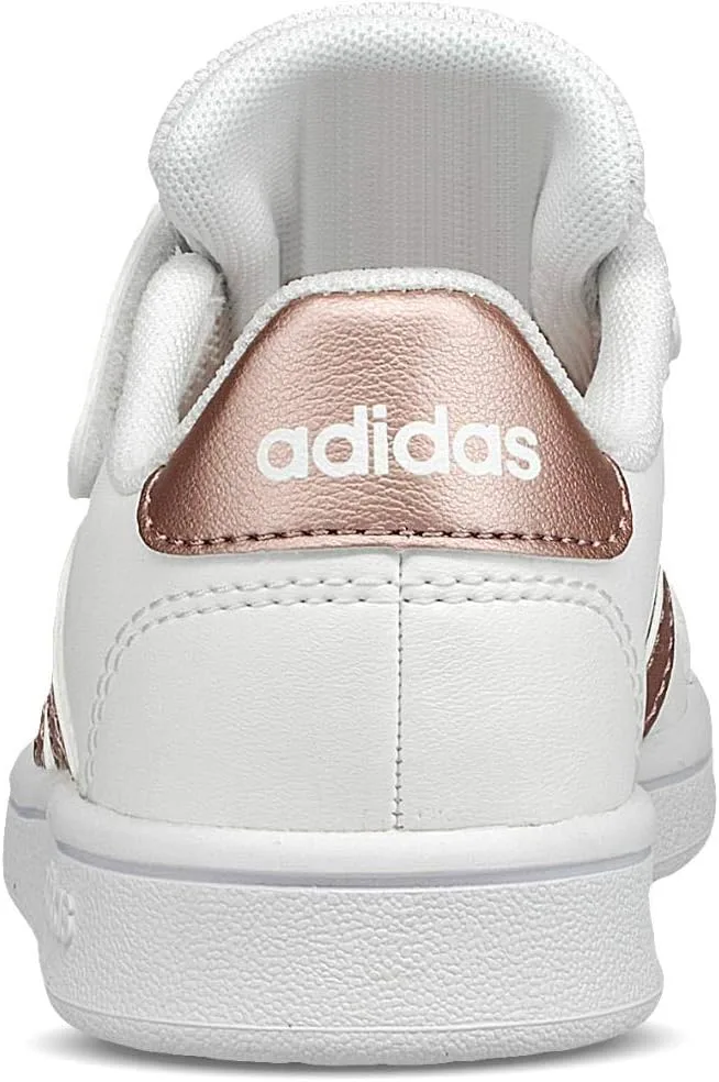 Детские теннисные кроссовки унисекс Grand Court Lifestyle на шнуровке adidas, белый — фото 3