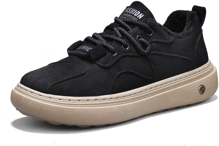 

Мужские зимние кроссовки с массивной подошвой, прочные, на шнуровке, высокие, повседневные, для улицы и холодной погоды Hhhchpm, черный