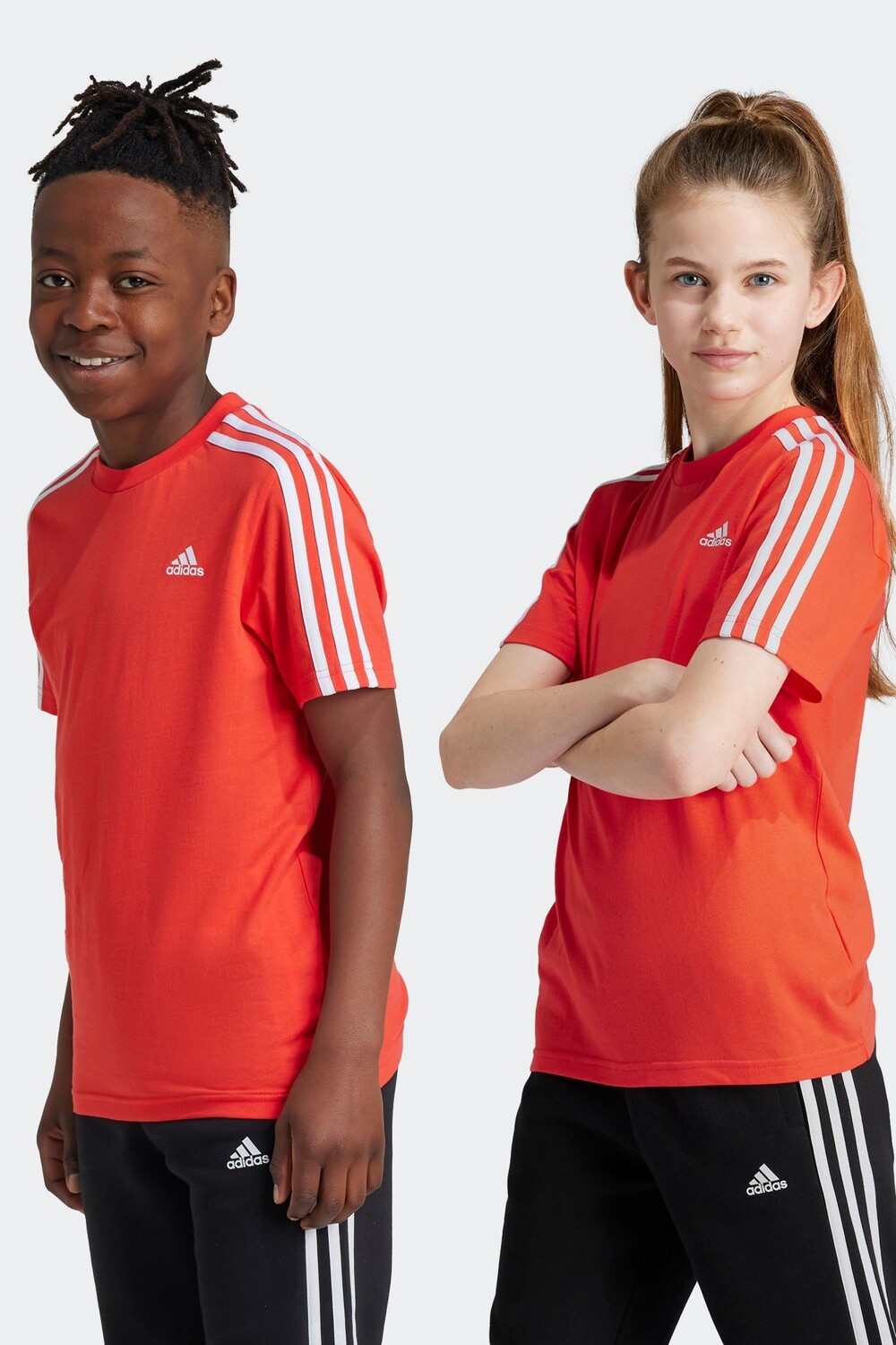 

Футболка Essentials с тремя полосками, 100% хлопок Adidas, оранжевый