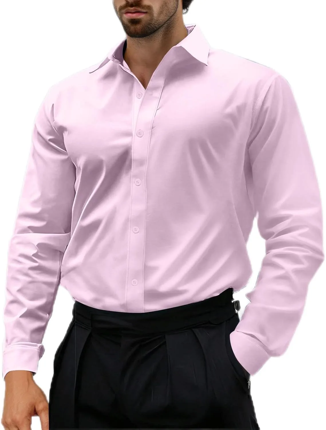 

Xiaojmake мужская рубашка Stretch Cotton Long Sleeves Solid Formal