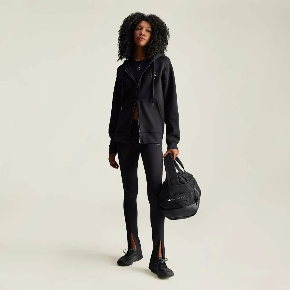 Толстовка Adidas Adidas by Stella McCartney на молнии, цвет Black — фото 3