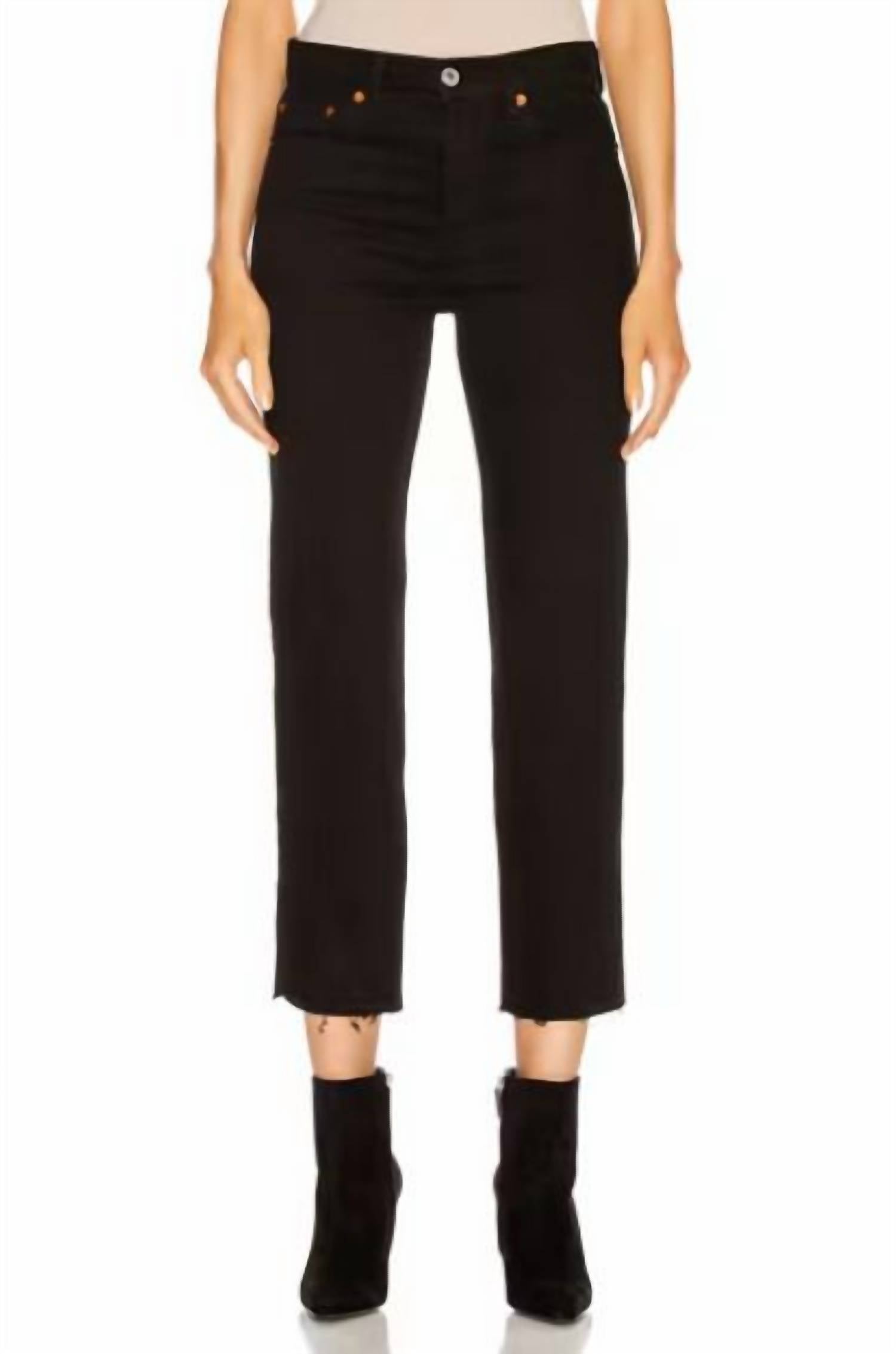 

Джинсы Originals Stove Pipe High Rise Raw Hem черного цвета REDONE