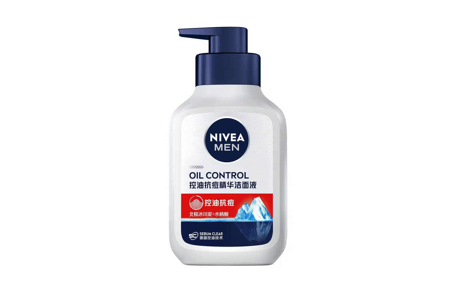 NIVEA Очищающее молочко для лица мужское Arctic Cleanser против акне и черных точек, Oil Control Anti-Acne Serum Cleansing Liquid 150g X 3 — фото 2