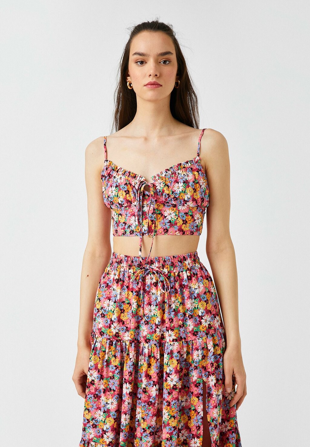

Топ CROP TANK STRAPPY TIE DETAIL Koton, розовый