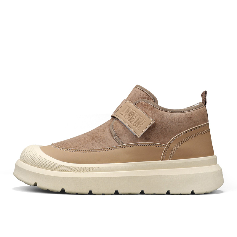 

Термоустойчивые короткие зимние ботинки из искусственной кожи с противоскользящей подошвой, устойчивые к истиранию и увеличивающие рост WARRIOR, коричневый-fleece-lined