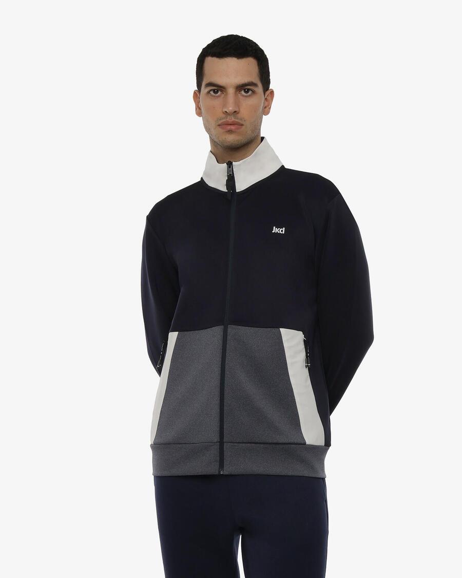 

JAKED Мужская синтетическая толстовка цвета льда и темно-синего цвета для фитнеса