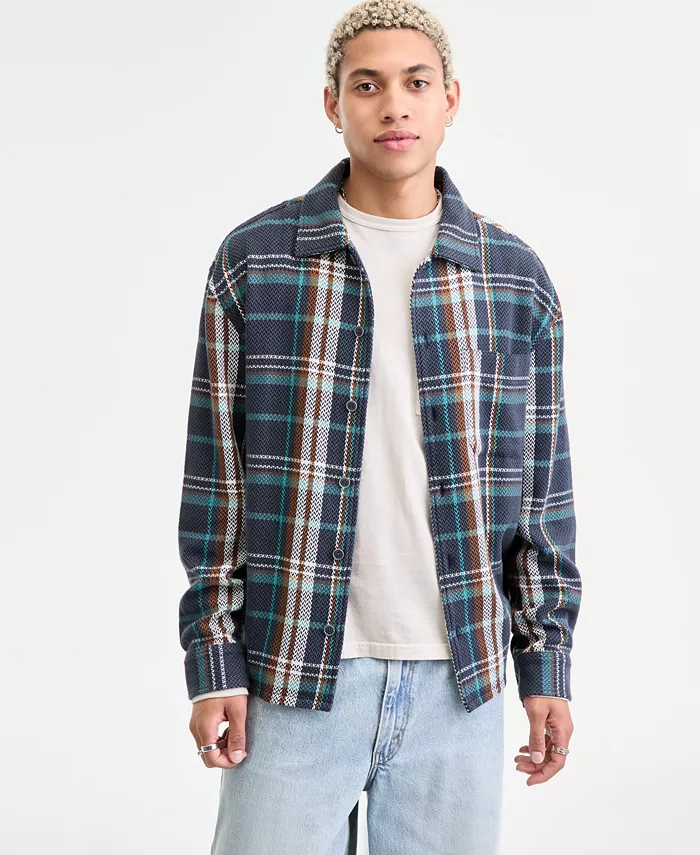 

Мужская хлопковая рубашка Swanson с длинным рукавом Sun + Stone, синий