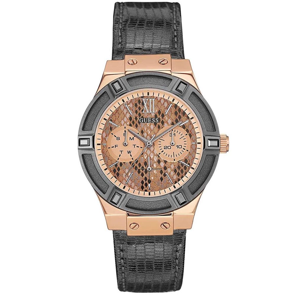 

Серые кожаные часы GUESS