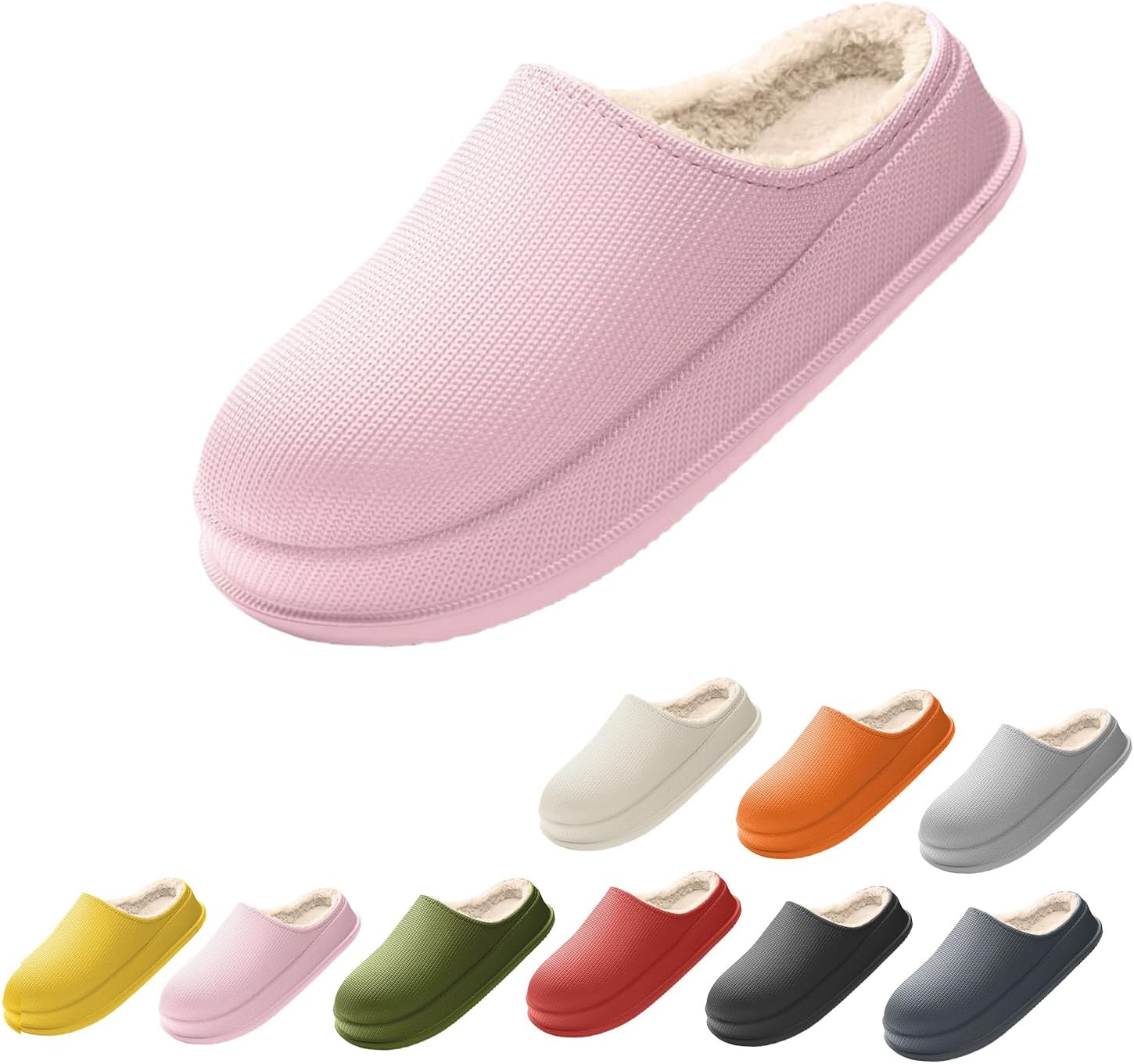 

Домашние тапочки Cloud для женщин и мужчин, водонепроницаемые, теплые зимние тапочки с плюшевой флисовой подкладкой, противоскользящие Generic, розовый