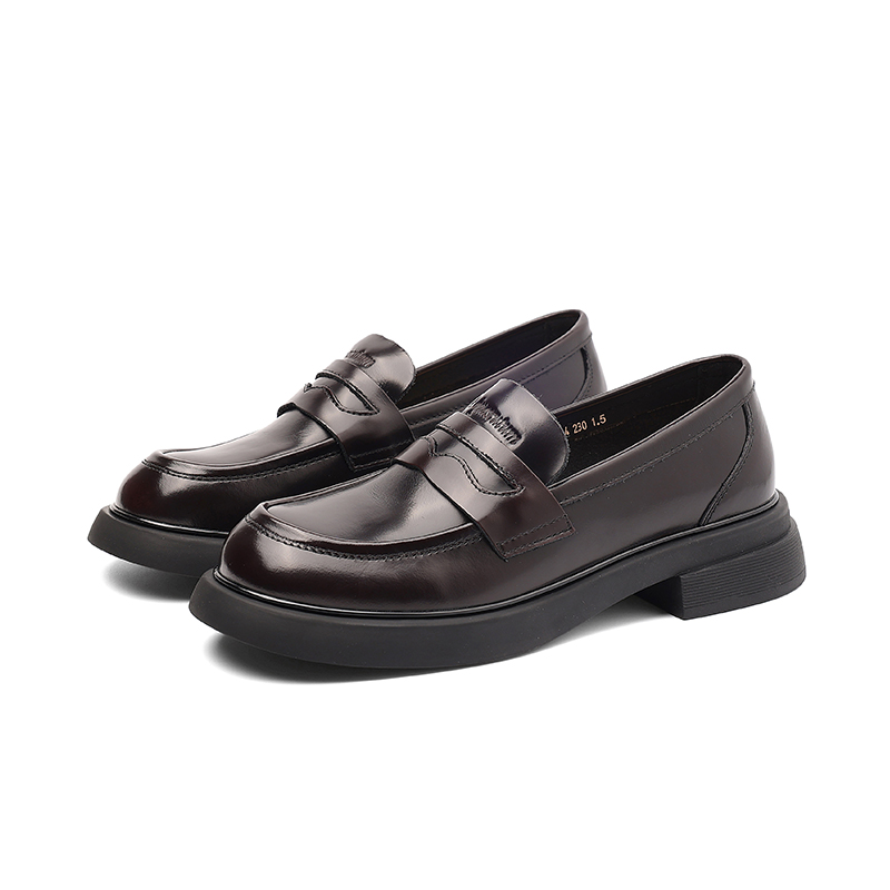 AQUASCUTUM Коричневые женские лоферы на каблуке 3,5 см, цвет Brown — фото 2