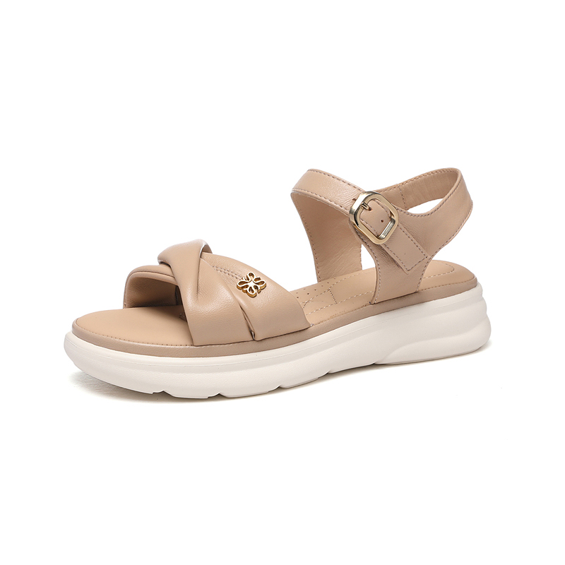 Golden Silk Rabbit Женские сандалии с одной лямкой абрикос, цвет Apricot