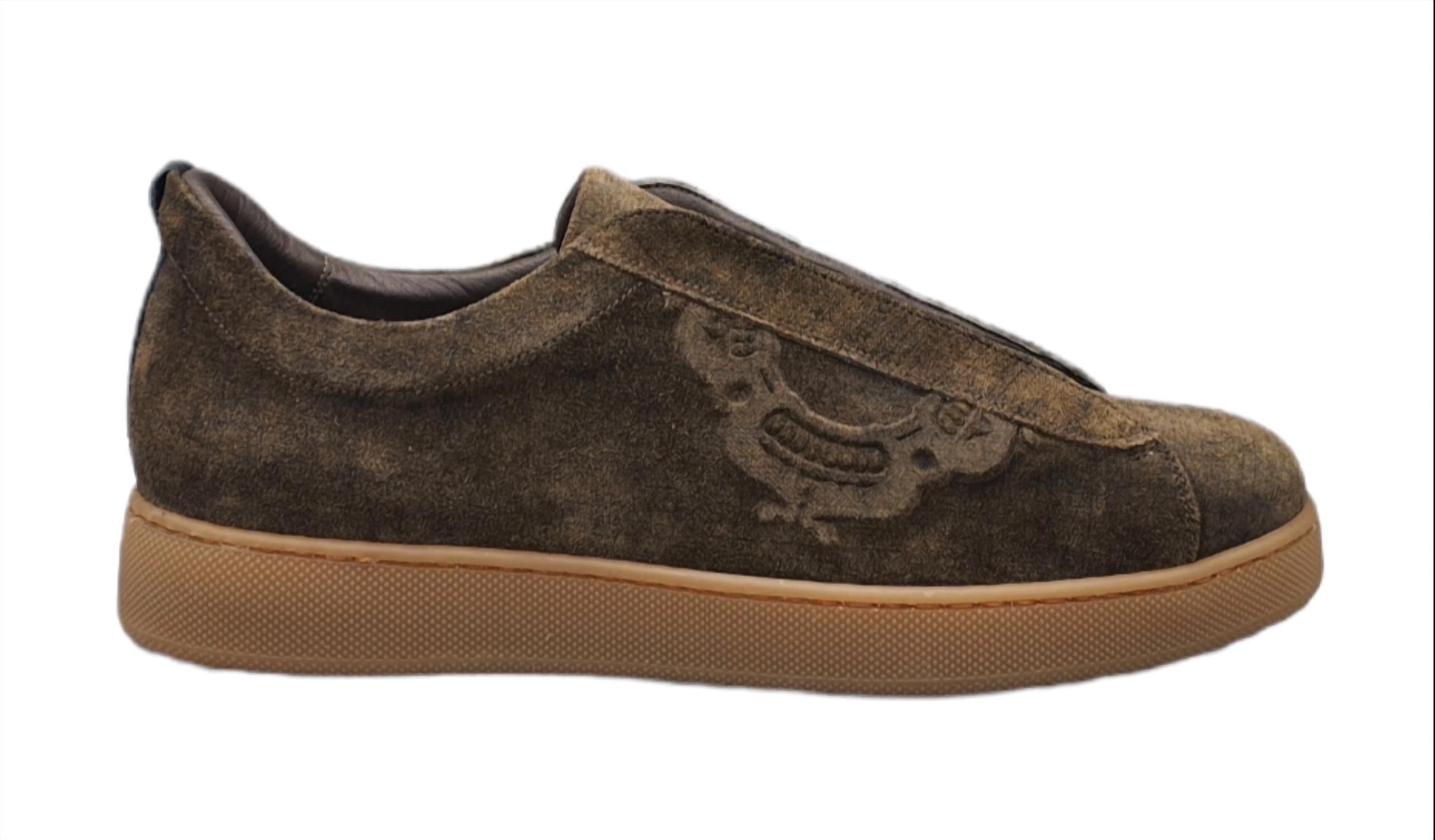 

Мужские модные замшевые кроссовки в оливковом цвете Nate in Itali