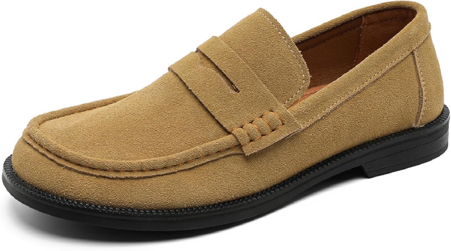 

Мужские лоферы из натуральной кожи с мягкой, легкой, дышащей подкладкой, ручная строчка, подошва Оксфорд, повседневная обувь для ходьбы, вождения, путешествий и активного отдыха Bhdjk, бежевый