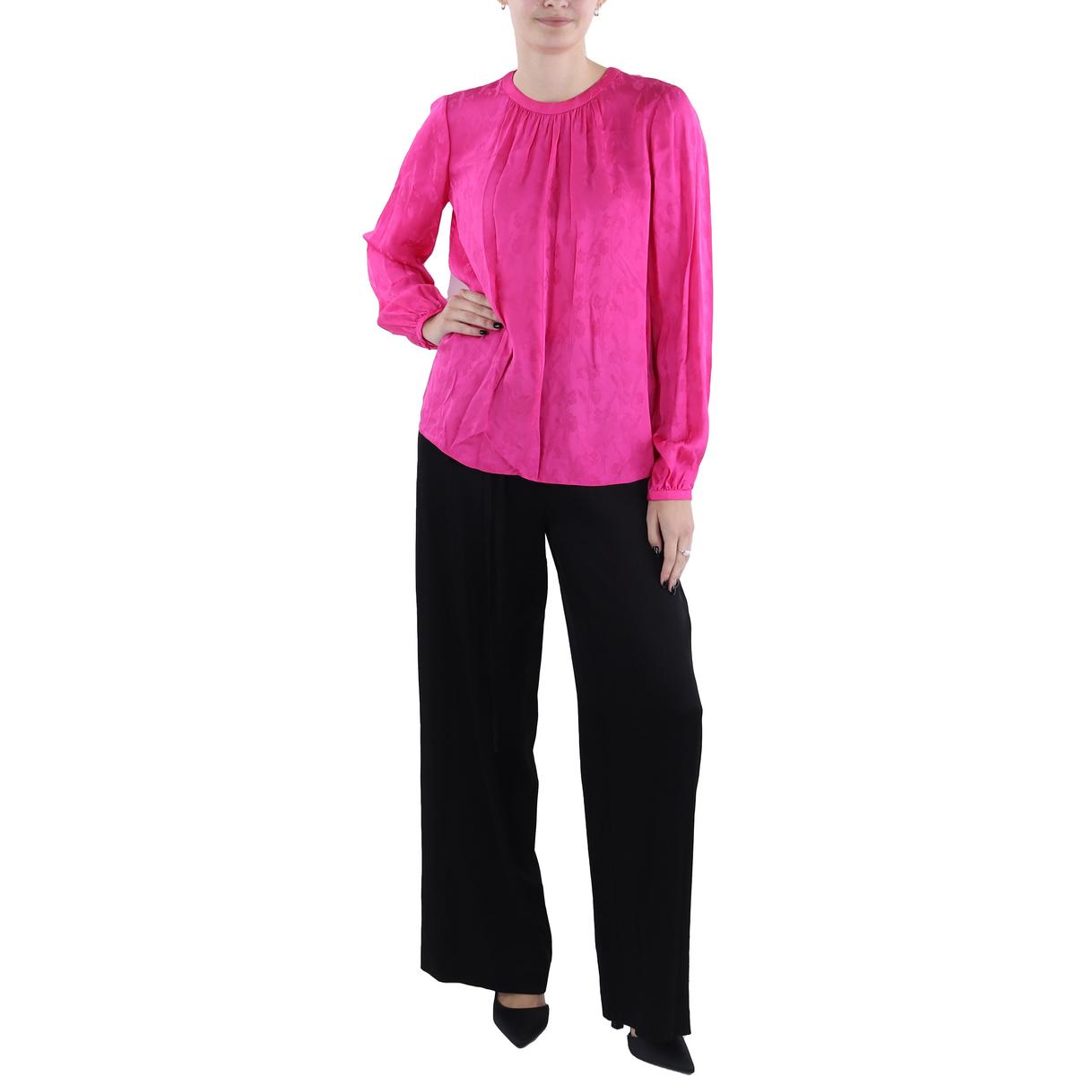 

Женская жаккардовая блузка с рукавами-епископами Jason Wu, цвет ultra pink