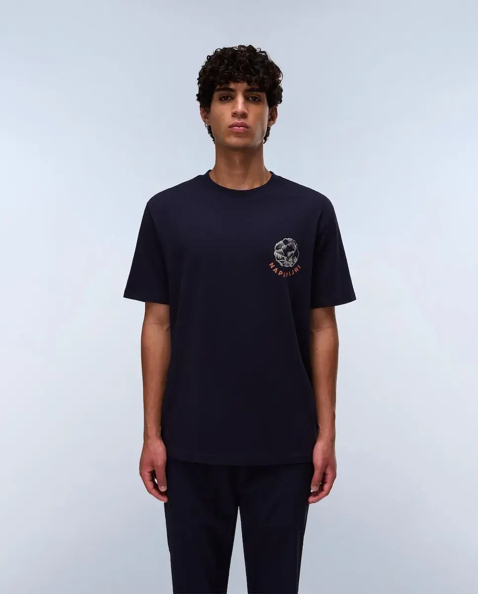 

Мужская футболка темно-синего цвета с короткими рукавами Napapijri