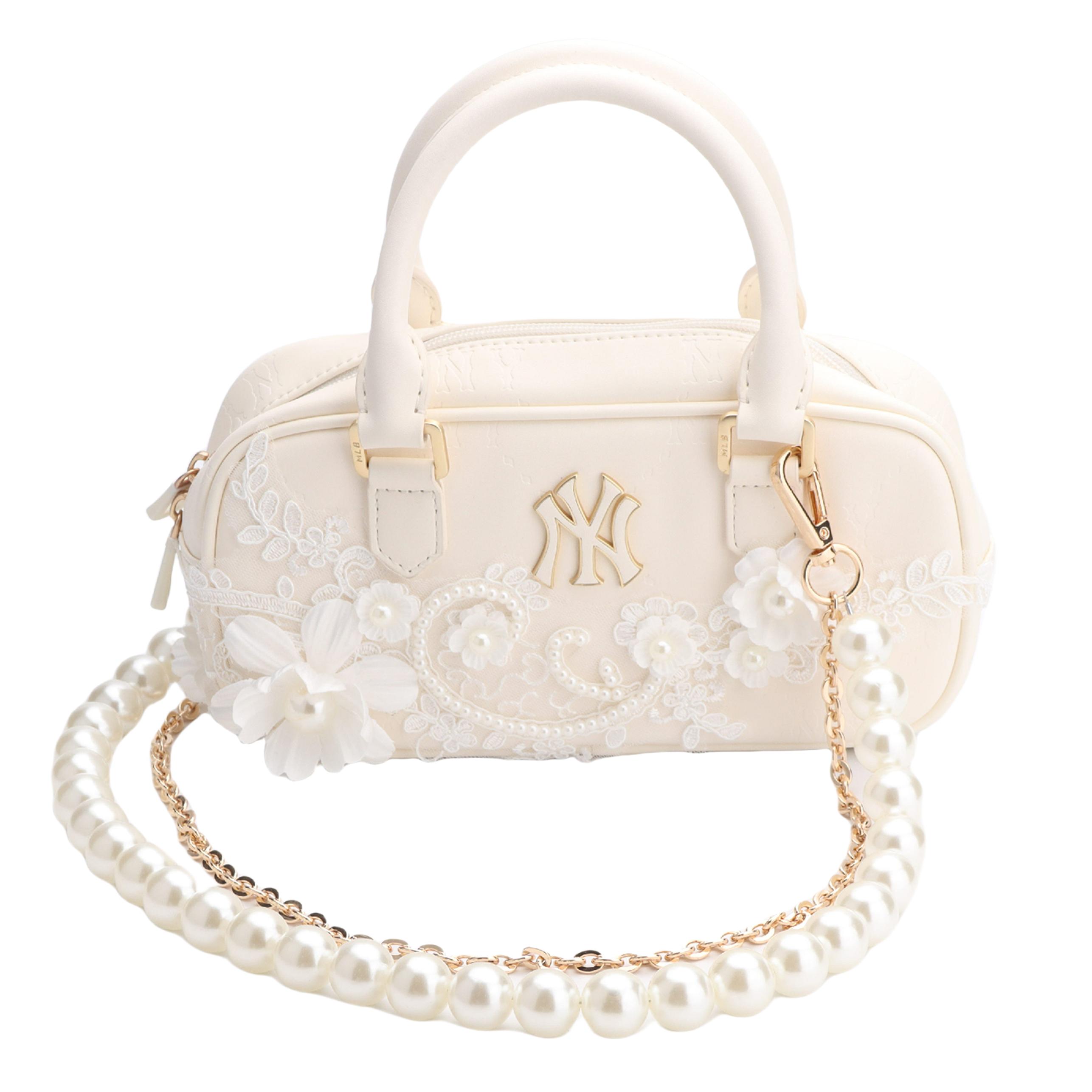 

MLB Искусственная кожа сумка для боулинга, сумка через плечо, женская повседневная сумка ecru