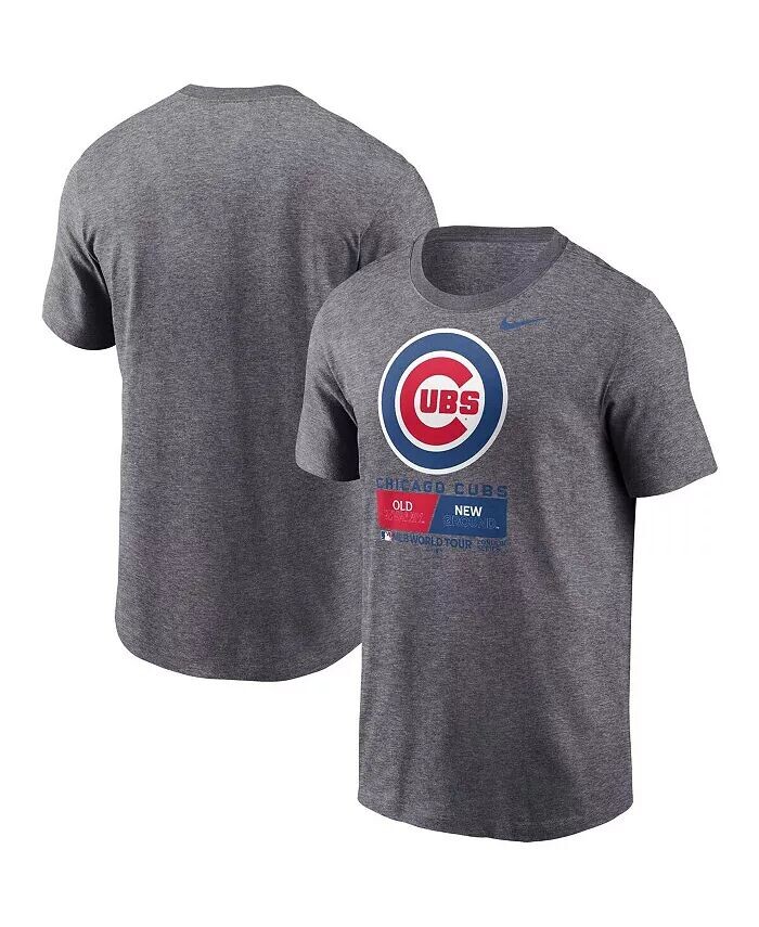 

Мужская футболка Heather Charcoal Chicago Cubs 2023 MLB World Tour: London Series Nike