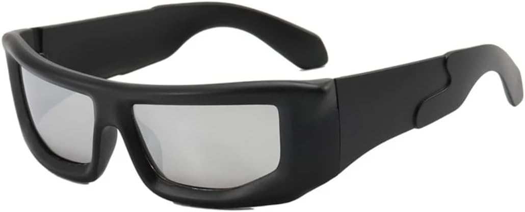 

Роскошные солнцезащитные очки для женщин и мужчин, модные, в стиле панк, с большой оправой, винтажные, зеркальные, с защитой от УФ-излучения UV400 TVTBBVV, Black Silver