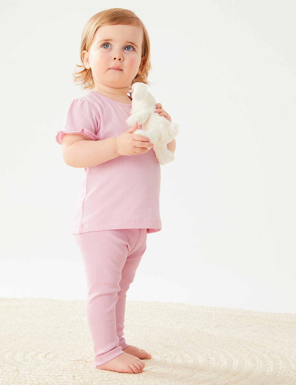 

Леггинсы из хлопка (0–3 года) Marks & Spencer, розовый