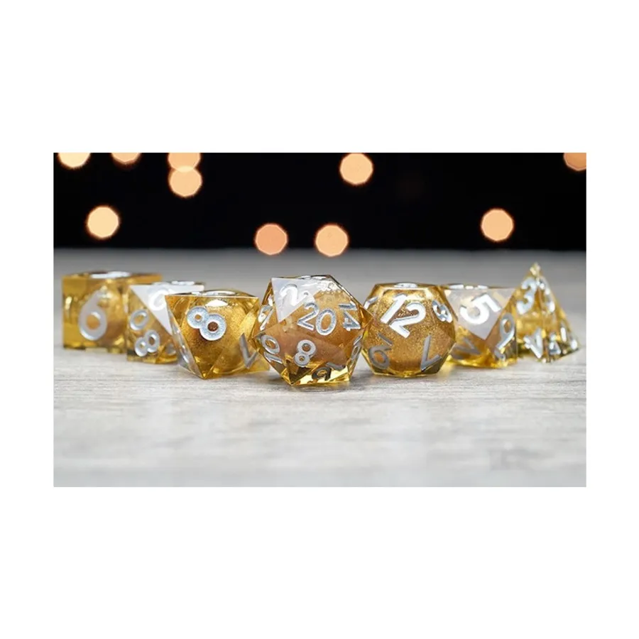 

Набор кубиков «Эликсир» — золото с серебром (7), Elixir Liquid Core Dice