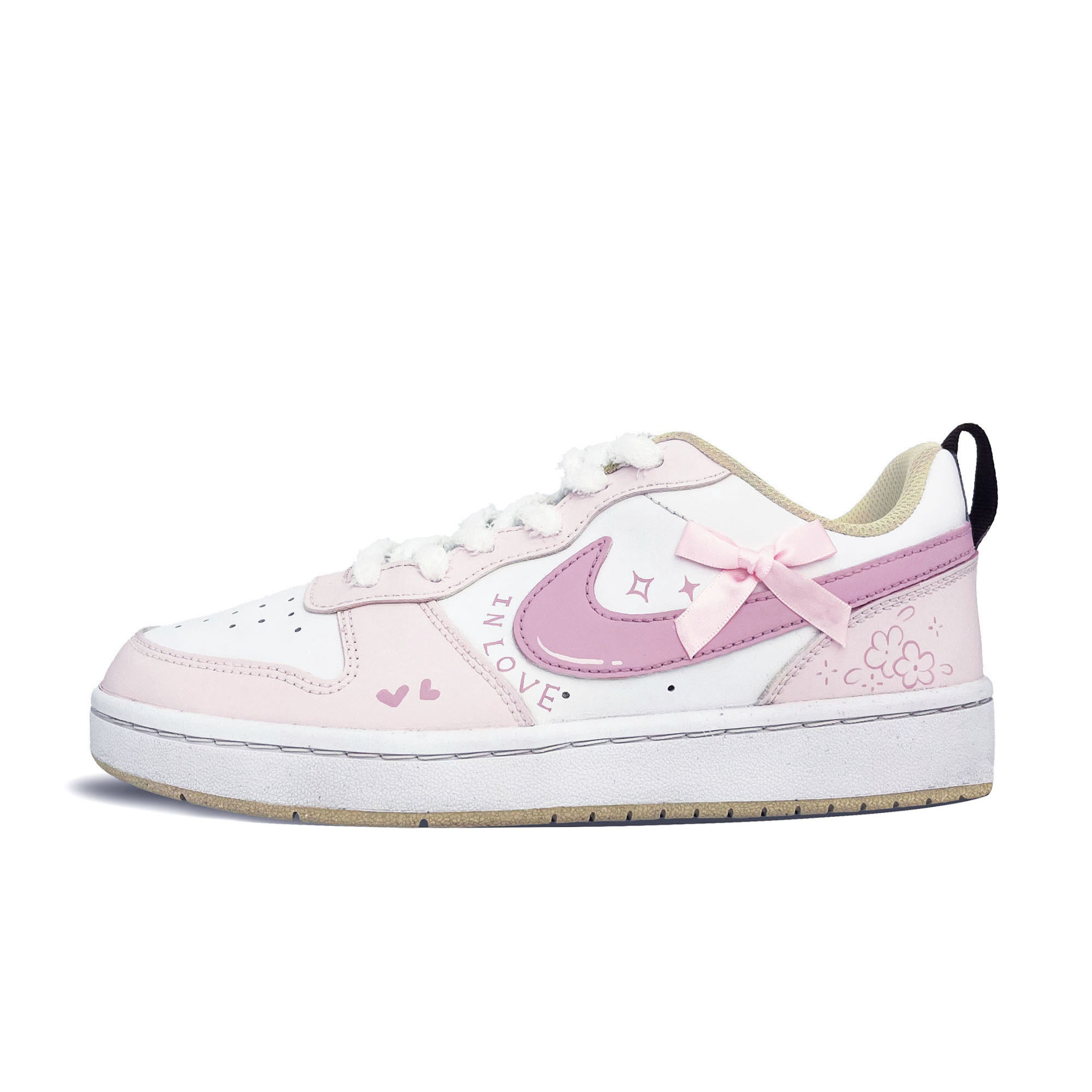 

Детские кроссовки для скейтбординга Court Borough с нескользящей подошвой и износостойкими подошвами для подростков Nike, розовый