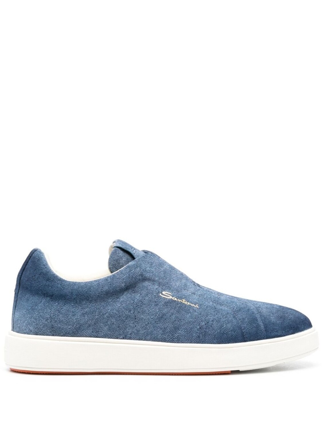 

Santoni лоферы из денима, синий