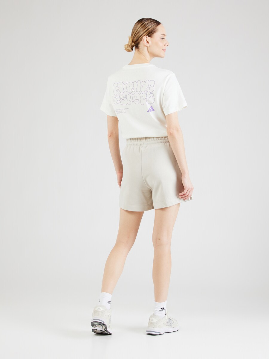 Обычные тренировочные брюки ADIDAS SPORTSWEAR Essentials, цвет White/Off white — фото 4