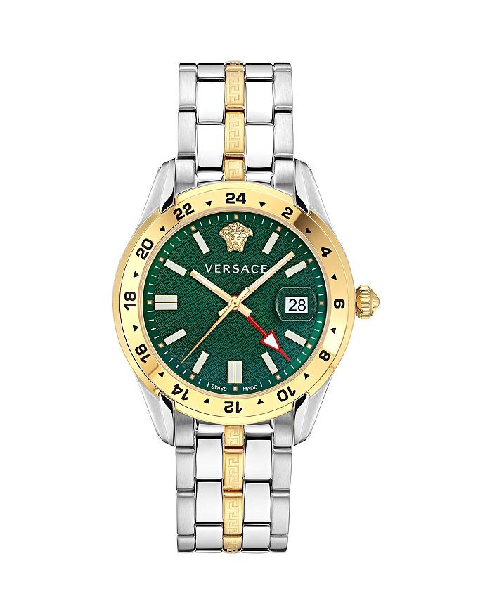 

Часы Versace Greca Time GMT, 41 мм, зеленый