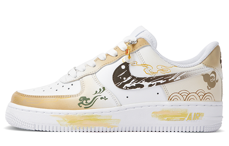 

Nike Air Force 1 Антискользящие Износостойкие Низкие Кроссовки для Скейтбординга Мужские Желто-Белые