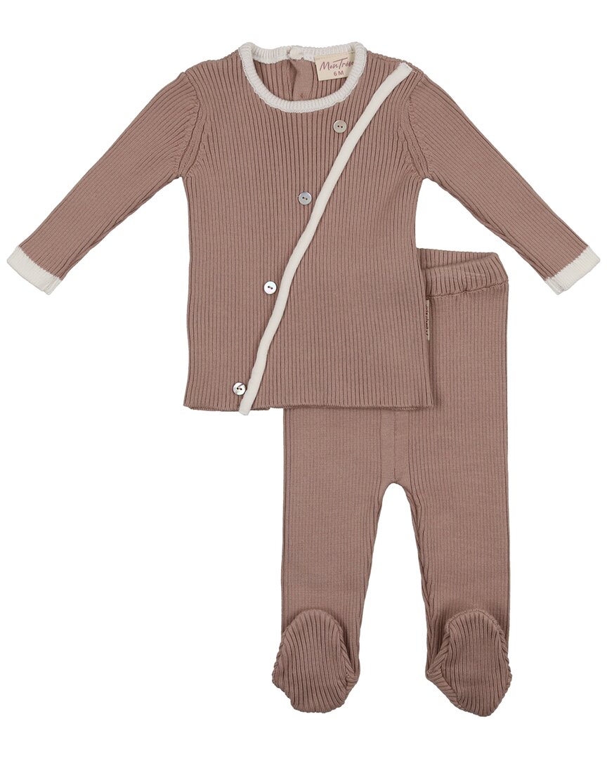 

Комплект из двух предметов: вязаный свитер Mon Tresor, бежевый