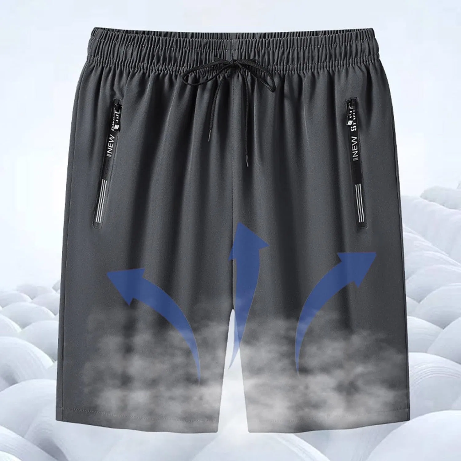 Шорты Active из льняного шелка, Unisex, B07 Grey — фото 3