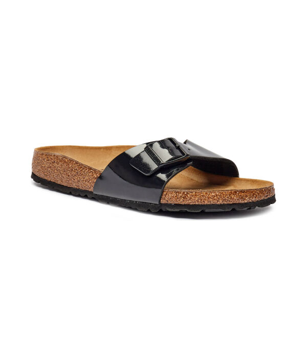 Шлепанцы женские Birkenstock лакированные, черный